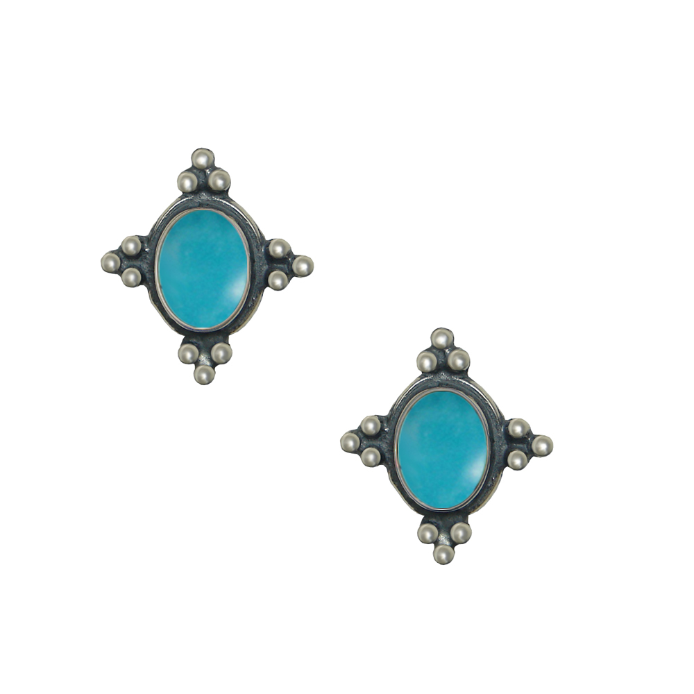 Sterling Silver Small Turquoise Post Stud Earrings